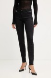 Morgan pantaloni culoarea negru, mulata, high waist