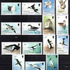 Georgia de Sud 1987, Mi #150-164**, fauna, pasari, MNH mici probleme, Cota 60 €!