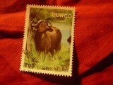 Timbru Congo 1993 - Fauna - Bivol val 200 fr stampilat