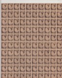 ROMANIA 1945/1947 LP 188 REGELE MIHAI I UZUALE HARTIE GRI VALOAREA 2 LEI SEPIA COALA 100 TIMBRE MNH/UN TIMBRU DIN COLTUL COLII CU PLIU CONFORM FOTO