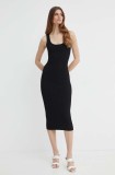 MICHAEL Michael Kors rochie culoarea negru, midi, mulată