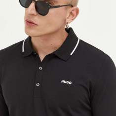 HUGO tricou polo bărbați, culoarea negru, uni 50467344