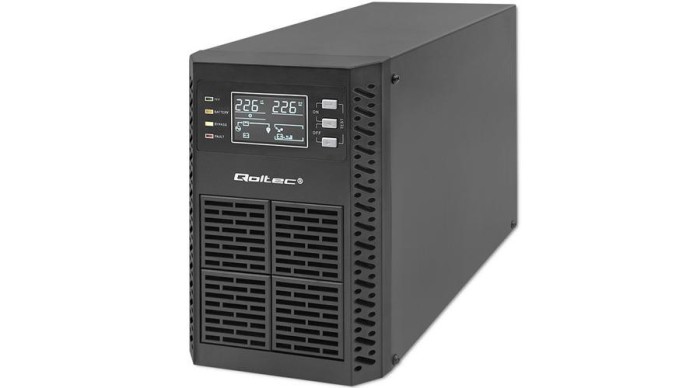 Sursă de alimentare ne&icirc;ntreruptibilă Qoltec UPS | 1kVA | 1000W | Power factor 1.0 | LCD | EPO | USB | On-line
