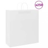 VidaXL Pungi de h&acirc;rtie 250 buc cu m&acirc;nere albe 45x17x48 cm 4101625