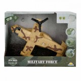 Cumpara ieftin Avion militar cu lumini si sunete, Hero Combat, 28 cm, Maro