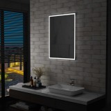 Oglinda LED Baie 60x80 cm Argintie vidaXL - Oglinda Decorativa Perete cu Lumina, Design Modern, Protectie IP44