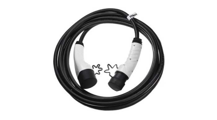 VHBW Cablu de &icirc;ncărcare pentru mașină electrică, hibridă plug-in - cablu tip 2 la tip 2, monofazat, 32 A, 7 kW, 7 m