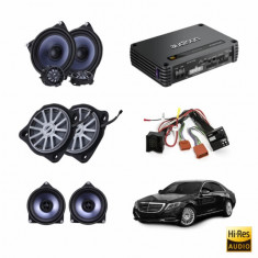 Pachet sistem audio Plug&amp;Play STEG dedicat Mercedes Benz + Amplificator DSP 800W