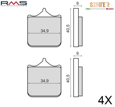 Set placute frana sinterizate BMW S 1000 R ABS (13-18) - Triumph Speed Triple 1050 (09-16) (RMS) - set 4 bucati foto