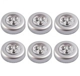 Set 6x Lampa universala autoadeziva cu 3 LED-uri, utilizare baterii de tip AAA