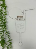 Props in forma de pahar,cu textul ,,Gasca vesela din MDF