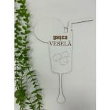 Props in forma de pahar,cu textul ,,Gasca vesela din MDF