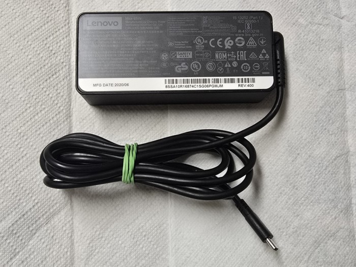 Incarcator laptop Lenovo 20V 3.25A, 65W, mufa TYPE-C, original - poze reale