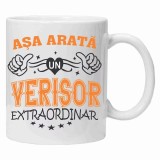 Cana alba personalizata &quot;asa arata un verisor extraordinar&quot;, INOVATIX&reg;️. 330ml, Oem