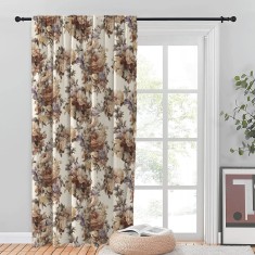 Draperie blackout model floral cu rejansa transparenta cu ate pentru galerie, Madison, 150x225 cm, densitate 700 g/ml, Rosa Arvensis, 1 buc