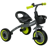 AIYAPLAY Tricicletă pentru Copii cu Scaun Reglabil, Bicicletă pentru Copii cu Coș și Clopoțel, 70.5x53x58 cm, Negru | Aosom Romania