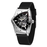 Ceas Barbati T-Winner 8243 Negru-Argintiu Mecanic , Design Luxury, Functii Multiple, Rezistent la Apa 3ATM