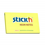 Notes Autoadeziv 76 X 127 Mm, 100 File, Stick&quot;n - Galben Neon