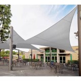 Cumpara ieftin Copertina Parasolar Impermeabila 4x4x4m Gri, Protectie UV, Vele Umbra Triunghiulara, Gradina, Terasa, Poliester, Montaj Inclus