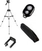 Trepied foto extensibil si reglabil, cu telecomanda, 112 cm, 3 sectiuni, aluminiu si plastic, negru/argintiu, Oem