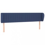 Cumpara ieftin Tablie de pat cu aripioare, albastru, 183x23x78/88 cm textil