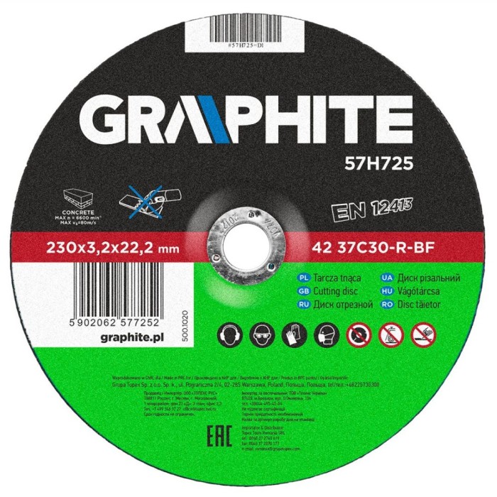 Disc debitat piatra GRAPHITE 230 x 3.2 x 22.2 mm