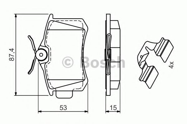 Set placute frana,frana disc VW PASSAT Variant (3A5, 35I) (1988 - 1997) BOSCH 0 986 494 597