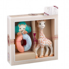 Set jucarie zornaitoare girafa Sophie Vulli, plastic, bilute colorate, 17 cm, 0 luni+, Multicolor foto