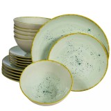 Set farfurii 18 piese, 6 persoane, Light Pistachio, Verde Pastel