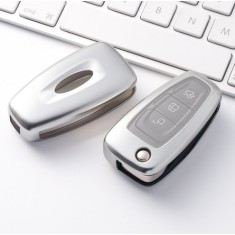Husa Cheie Compatibila cu Auto FORD TPU+PC GRI Cheie Briceag (Ford Focus, Fiesta,Transit)
