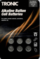 Set 6 baterii cu buton din zinc-aer Tronic (a13 / PR 48 1.4v) foto