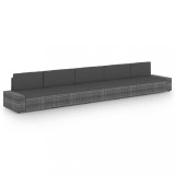 Gossi set mobilier de gradina cu perne, 5 piese, gri, poliratan
