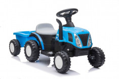 Tractor electric cu remorca pentru copii, albastru, LeanToys, 9331 foto