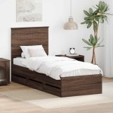 Cumpara ieftin Cadru de pat Stejar inchis 75 x 190 cm Lemn Ingineresc