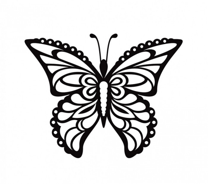 Sticker decorativ Fluture, Negru, 60 cm, 1157ST