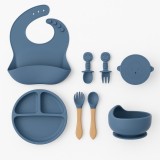 SET VESELA SILICON PENTRU COPII albastru