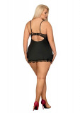 Babydoll Sexy Cu Dantela Lovae, Negru, XXL, Obsessive