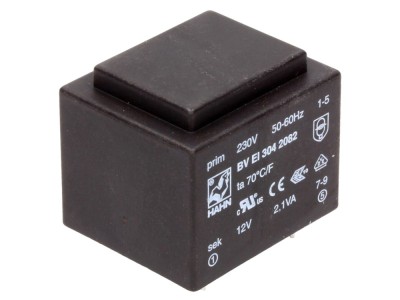 Transformator PCB 2,1VA 230V-12V foto