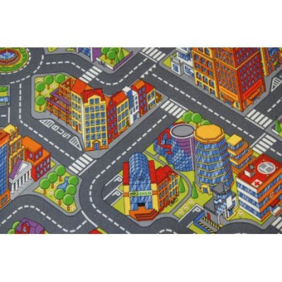 Covor copilăresc Strazi Big City gri, 100x250 cm foto