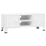 Cumpara ieftin Dulap TV industrial, alb, 105x35x42 cm, metal