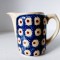 Vas ceramic Original Bunzlau Feuer Fest Germany Vintage albastru Peacock Eye