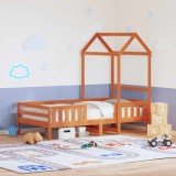 VidaXL Cadru de pat cu acoperiș maro ceruit 90x200cm lemn masiv pin