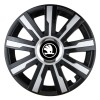 Set 4 Capace Roti pentru Skoda Nou Alb-Negru, model Mirage, R15, SKODA