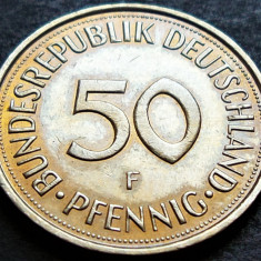 Moneda 50 PFENNIG - GERMANIA, anul 1991 * cod 2723 - Litera F