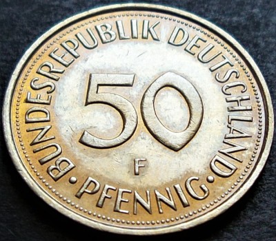 Moneda 50 PFENNIG - GERMANIA, anul 1991 * cod 2723 - Litera F foto