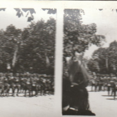 Romania 1932-Fotografie stereoscopica,10 Mai-Defilarea Vanatorilor de munte