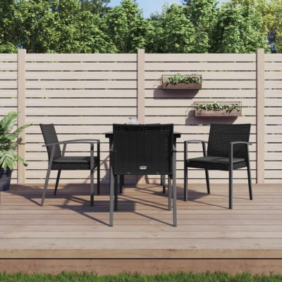 vidaXL Set mobilier de grădină cu perne, 5 piese, poliratan și oțel 3186972 foto