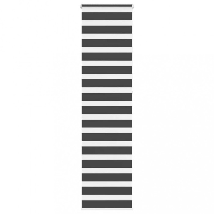 Jaluzea tip zebra neagră lățime țesătură 45,9 cm poliester