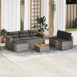 Gossi set canapea de gradina cu perne, 5 piese, poliratan/lemn acacia