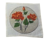 GOBLEN MICUȚ VINTAGE CUSUT MANUAL CU MOTIV FLORAL